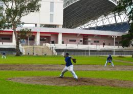 Taj Thompson throws the final strike to send the Virgin Islands team into the Regional Finals.